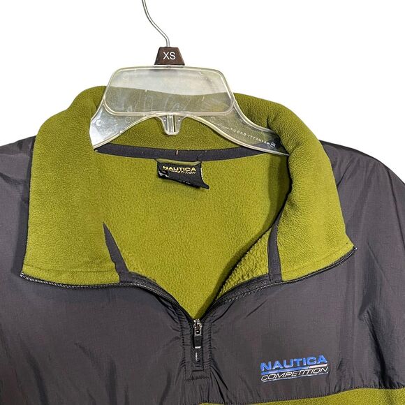 Nautica Competition Pullover Mens XL Green Black Fleece 1/4 Zip Jacket Outdoors - Picture 7 of 12